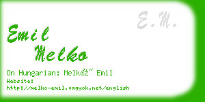 emil melko business card